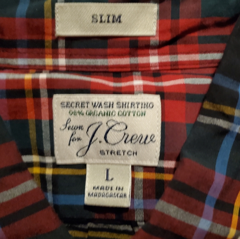 J. Crew Red and Blue Plaid Casual Button Down Shirt - Picture 4 of 7